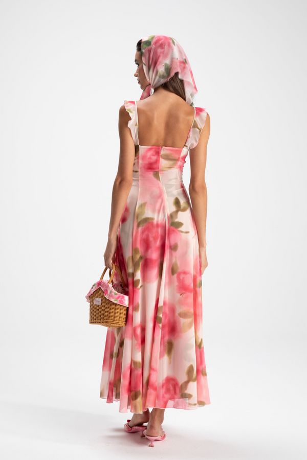 Vestido Maxi com Renda Floral Renée
