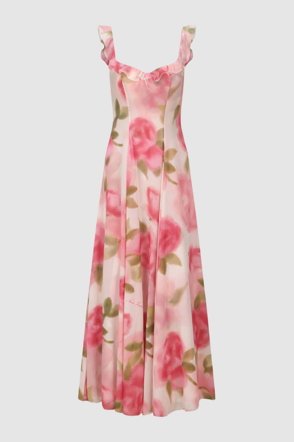 Vestido Maxi com Renda Floral Renée