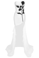 Minivestido com enfeite de cristal sem alças Veronica