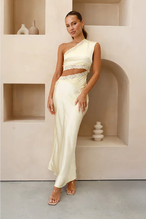 Vestido longo Emily One Shoulder - Amarelo