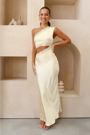Vestido longo Emily One Shoulder - Amarelo
