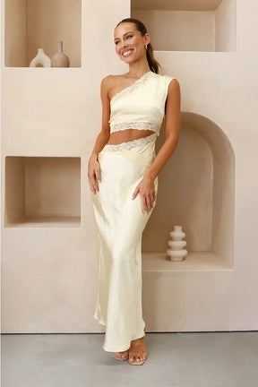Vestido longo Emily One Shoulder - Amarelo