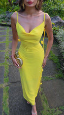 Backless Shoulder Flower Strap Halter Maxi  Dress