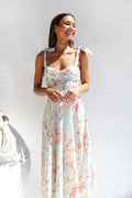 Vestido midi com alças estampadas Beata
