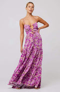 Vestido longo com recorte estampado Beverly