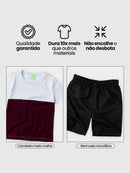 Conjunto Infantil Camiseta/Bermuda Menino Verão  Branco