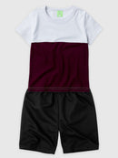 Conjunto Infantil Camiseta/Bermuda Menino Verão  Branco