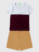 Conjunto Infantil Camiseta/Bermuda Menino Verão  Branco