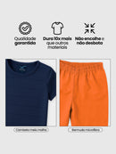 Conjunto Infantil Camiseta/Bermuda Menino Verão  Azul Marinho