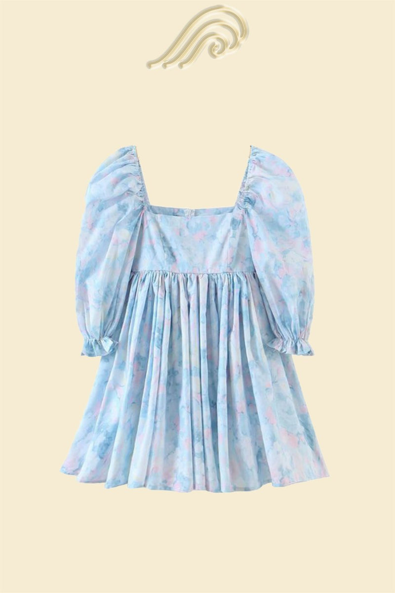 Vestido Mini Boneca Clara Estampado Babados