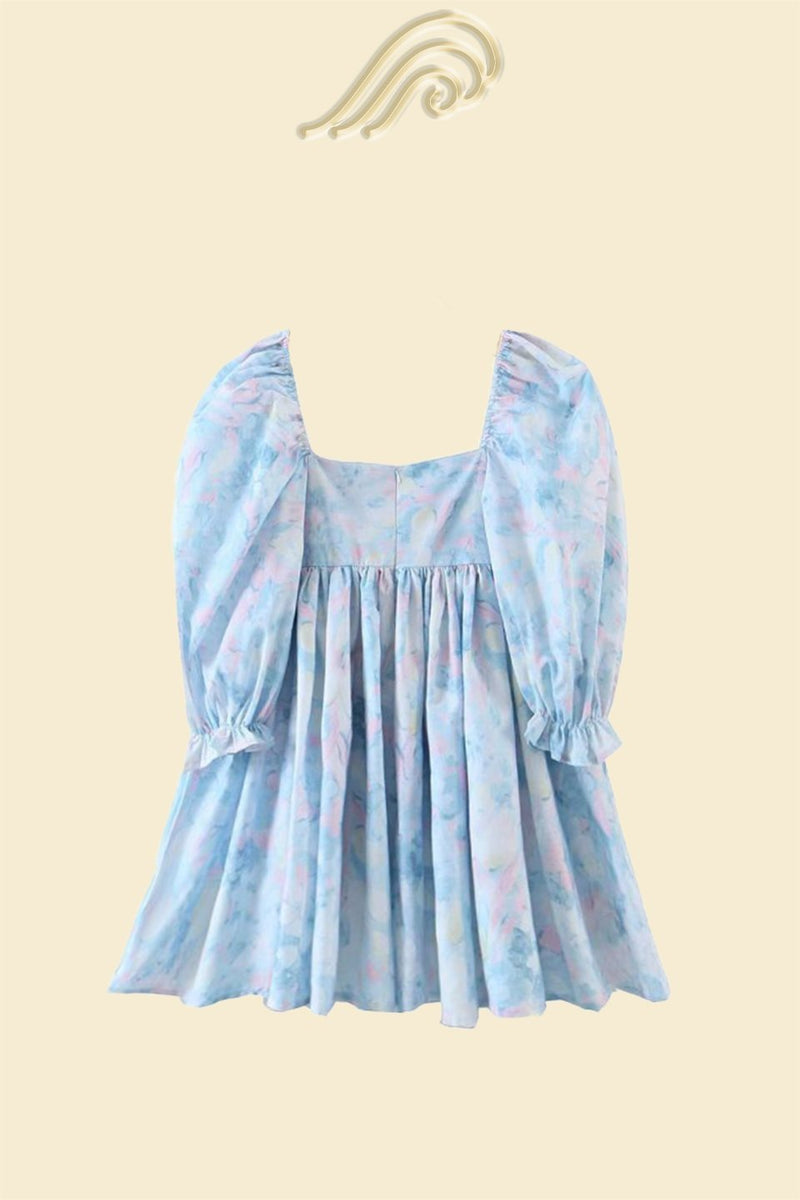 Vestido Mini Boneca Clara Estampado Babados