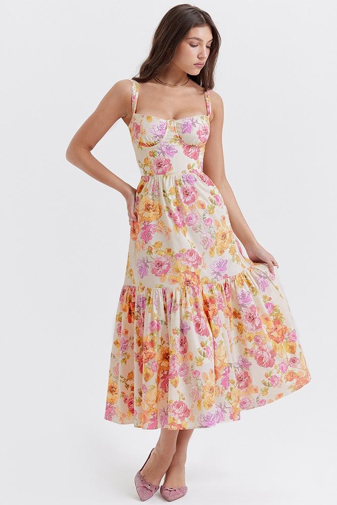 Vestido midi estampado Cottie Flare