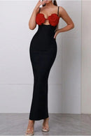 Vestido longo com faixa floral Emily