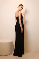 Vestido longo com faixa floral Emily