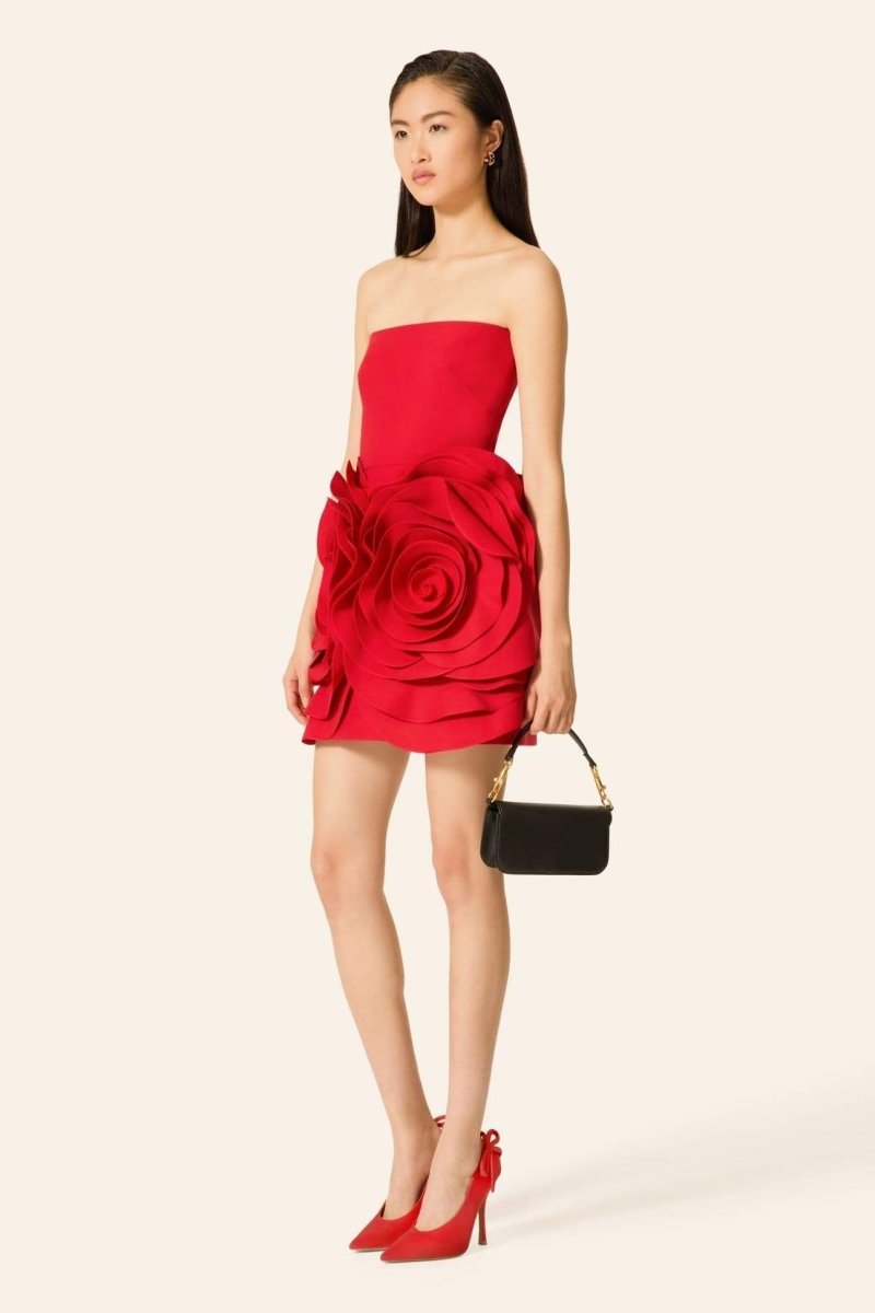 Eudora Vestido Curto Sem Alças Flor