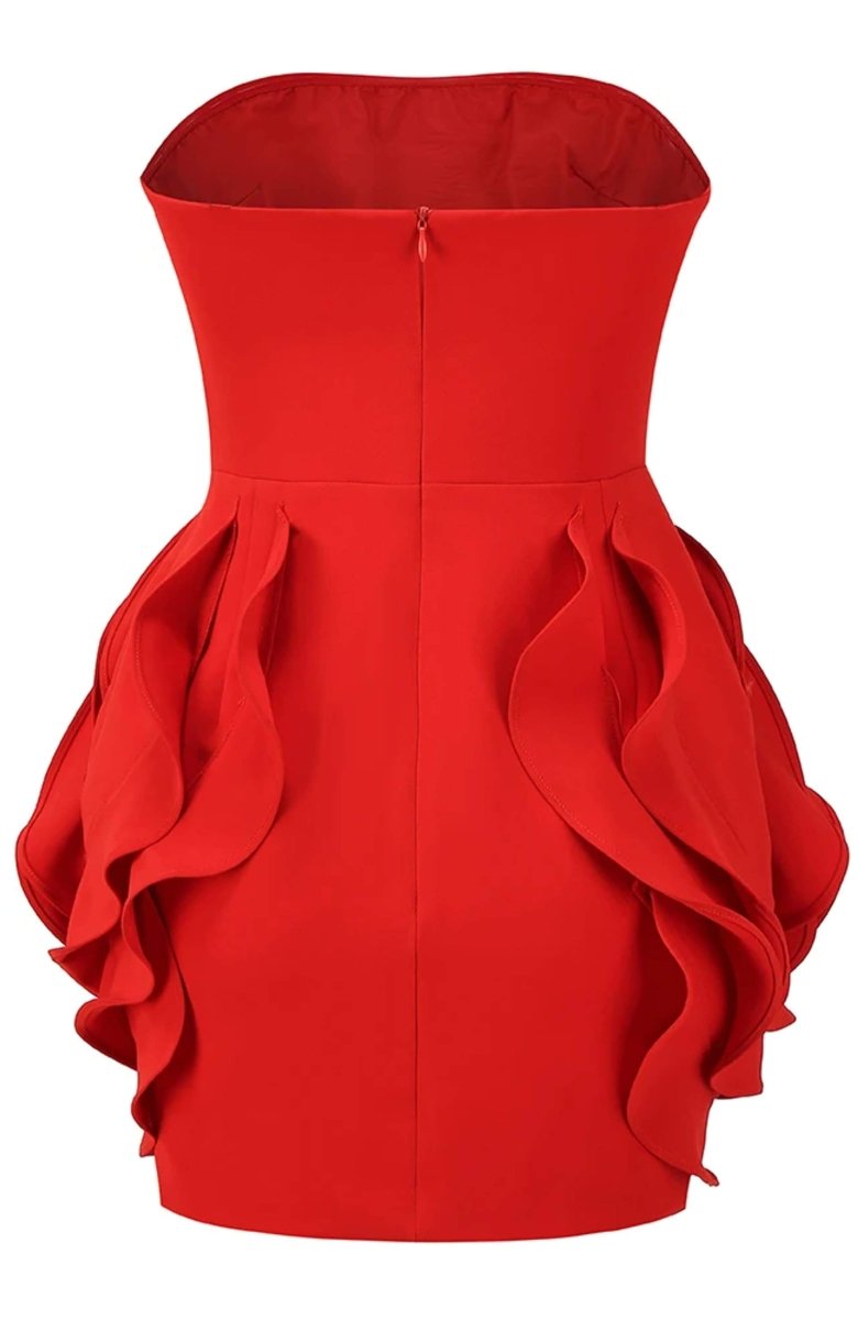 Eudora Vestido Curto Sem Alças Flor