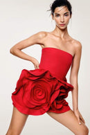 Eudora Vestido Curto Sem Alças Flor