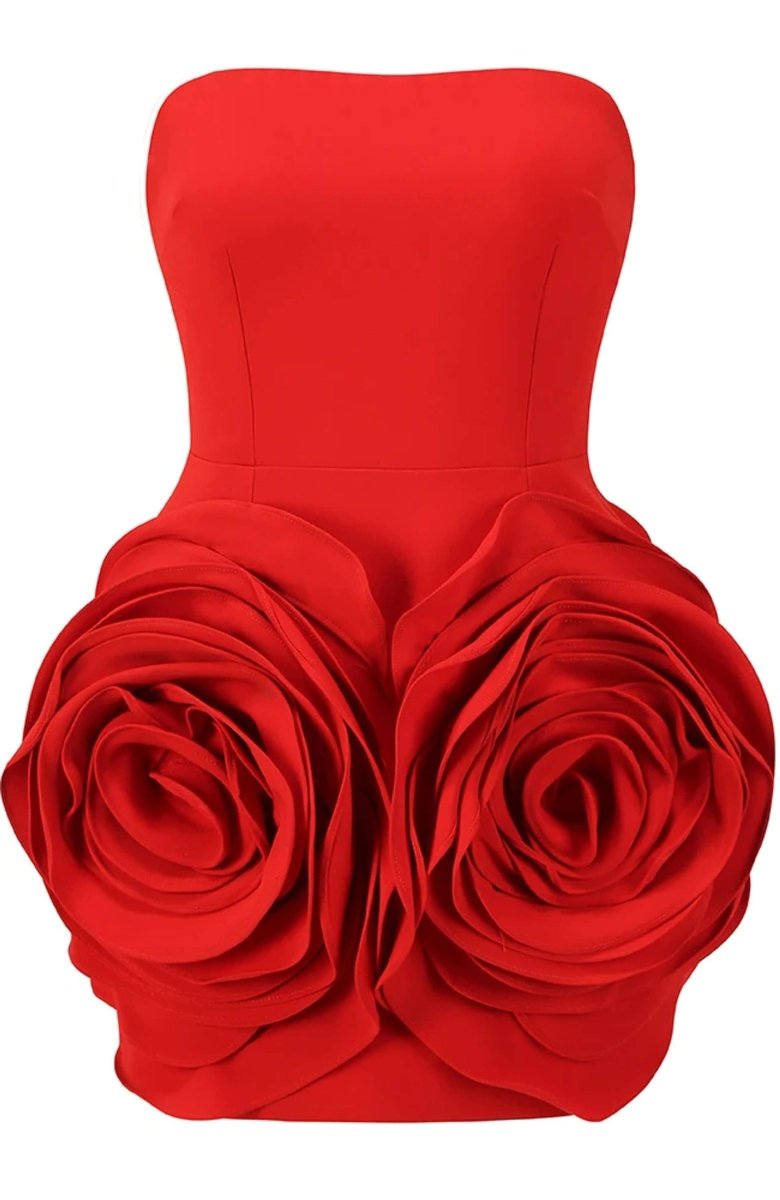 Eudora Vestido Curto Sem Alças Flor
