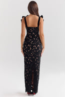 Elegant Bow Strap Festive Maxi Dress