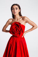 Vestido longo sem alças Frederica Flower