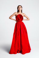 Vestido longo sem alças Frederica Flower