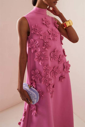 Vestido longo sem mangas com flores Ethel