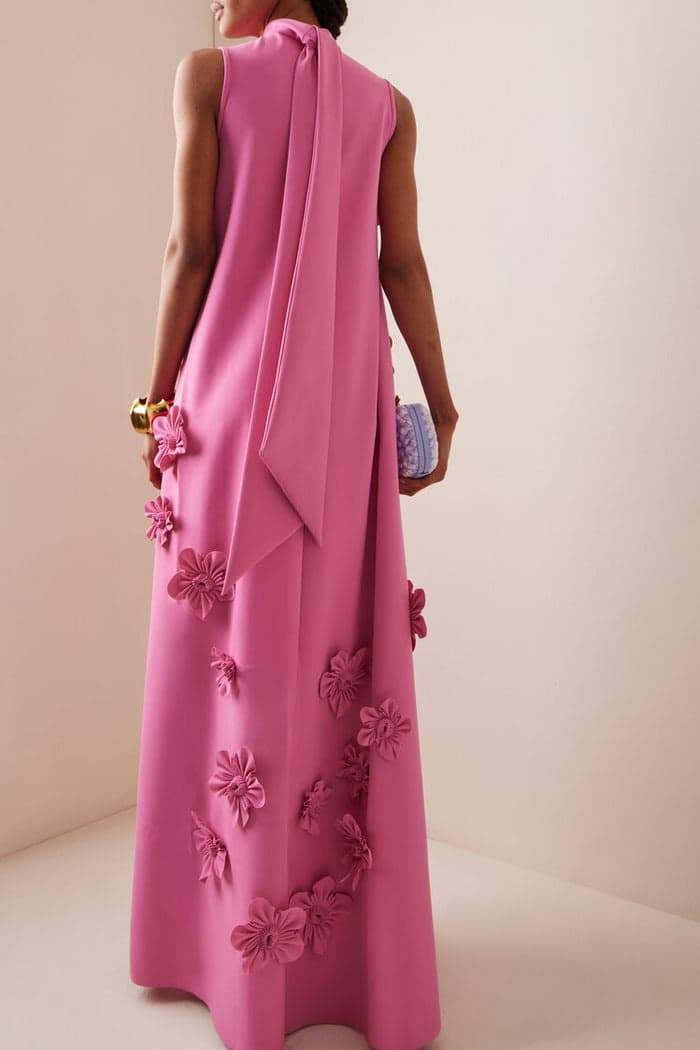 Vestido longo sem mangas com flores Ethel
