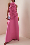 Vestido longo sem mangas com flores Ethel