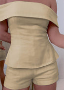 Algodão branco e traje de duas peças