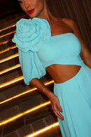 Vestido midi com recorte floral Lea