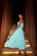 Vestido midi com recorte floral Lea