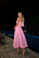 Vestido midi com recorte floral Lea