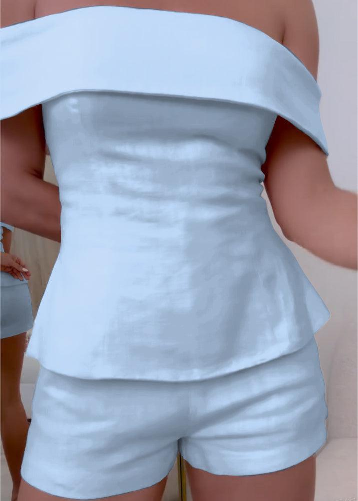 Algodão branco e traje de duas peças