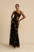 Vestido longo com estampa floral Lindsay e um ombro só