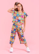 Conjunto Verão Menina Verde Blusa e Calça Pantacourt Jardim Encantado