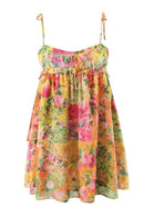 Vestido curto de chiffon com estampa floral Mona