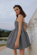 Minivestido Mona Houndstooth Rose Bow com acabamento em linha A