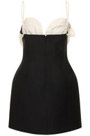 Vestido curto de crepe com flores Myrna