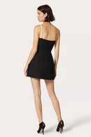 Vestido curto de crepe com flores Myrna