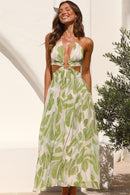 Vestido midi com recorte estampado floral Olivia