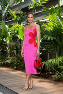 Vestido midi com recorte e estampa floral Ophelia