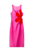 Vestido midi com recorte e estampa floral Ophelia