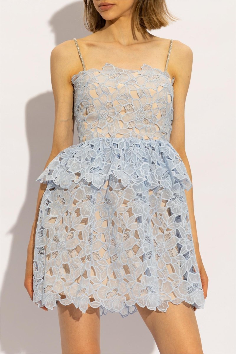 Vestido curto de renda Ophelia com camadas