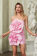 Vestido curto sem alças Venus Flowers